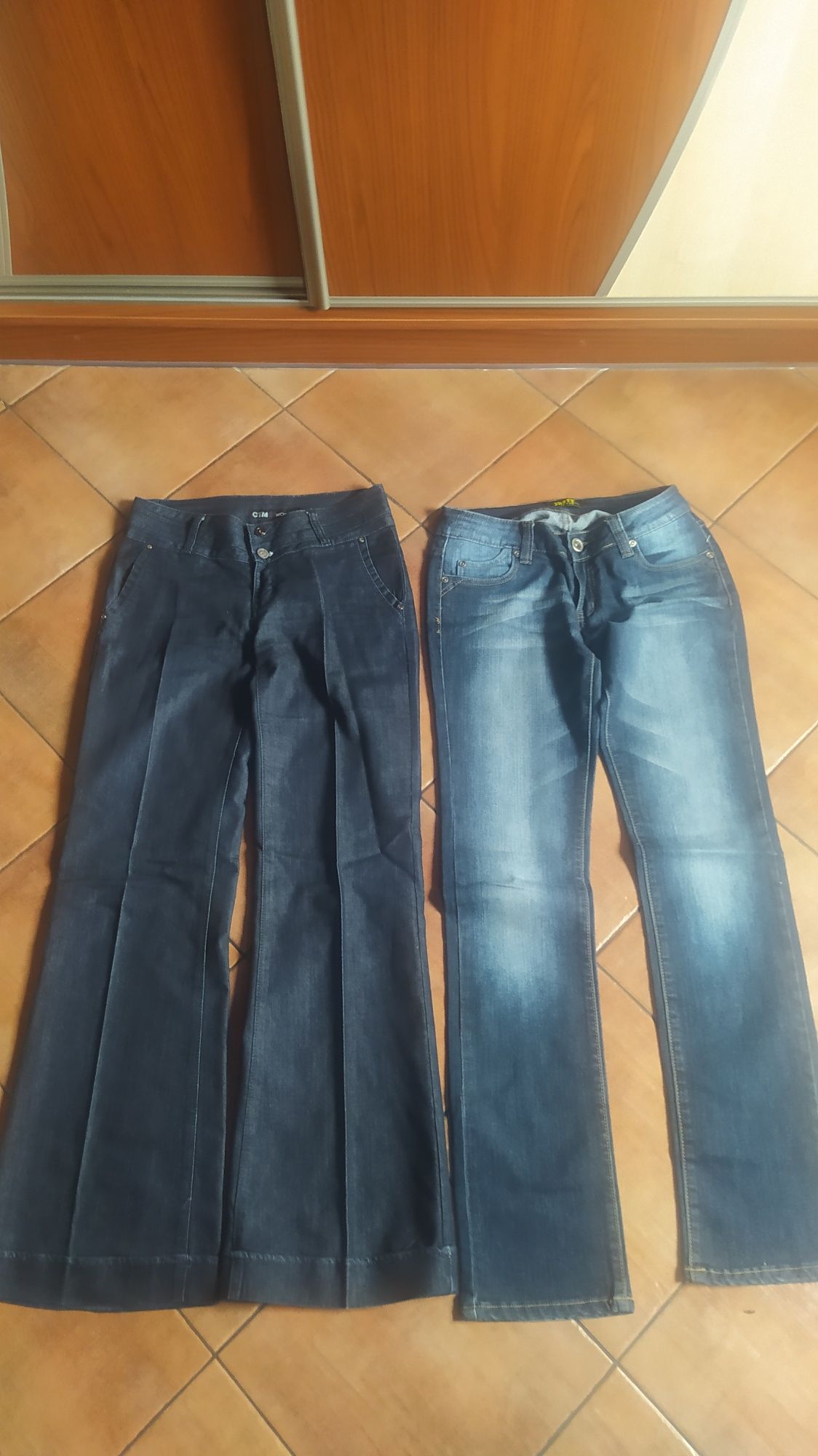 Sprzedam 12 par damskich  jak Nowe spodnie jeans i materiał.r.38/40