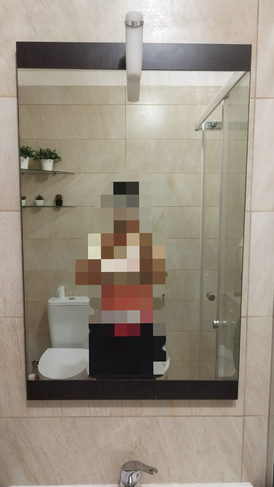 Móvel WC + lavatório + espelho + lâmpada