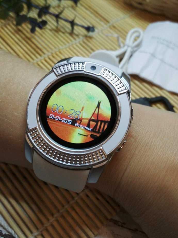 Умные смарт часы, водонепроницаемые сенсорные часы Smart Watch V8