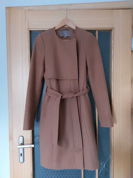 karmelowy wełniany płaszcz mint&berry