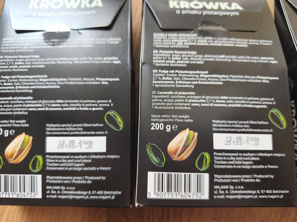 Krówki o smaku pistacjowym 3 x Polecam!