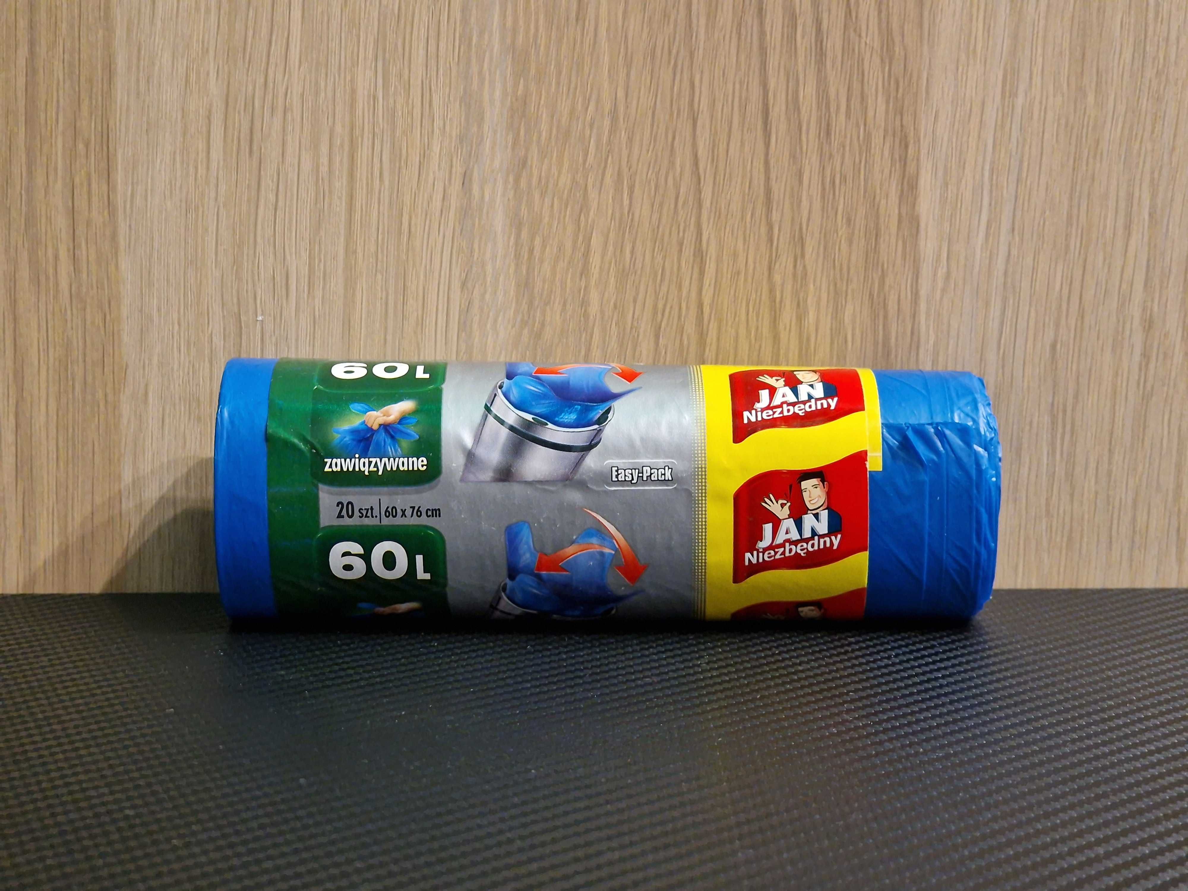 Worki na śmieci Jan Niezbędny Hd Easy-Pack Niebieskie 60 L 20 sztuk