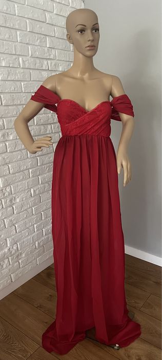 Suknia do sesji ciazowej szyfonowa z rozcieciem S,M,L,XL