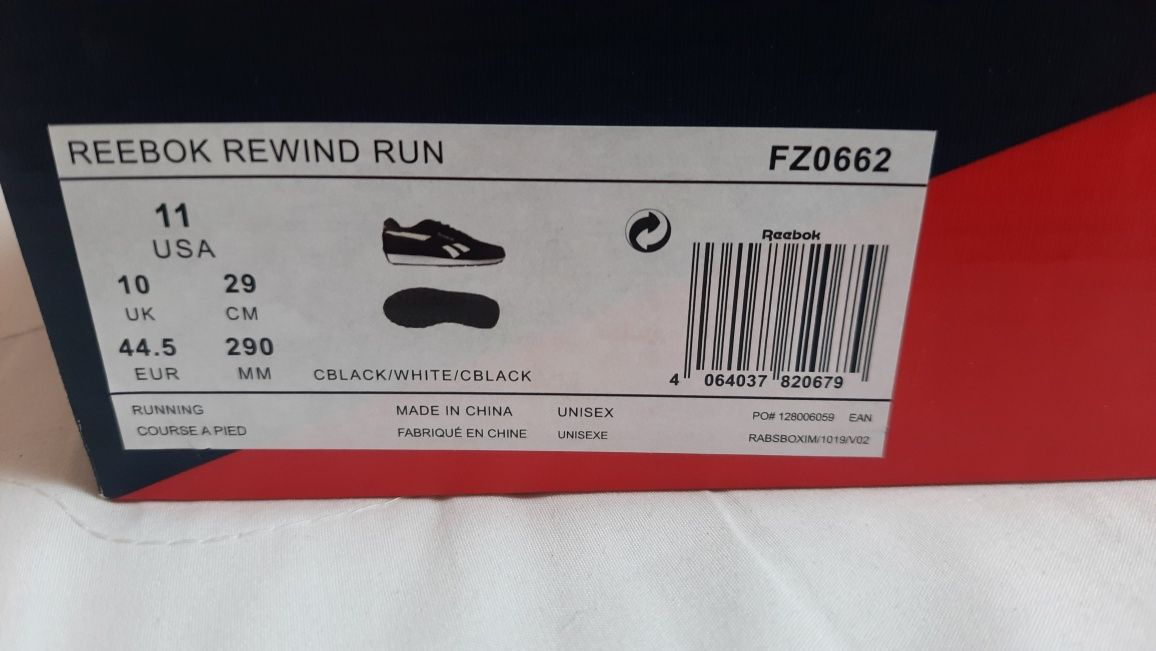 Buty sportowe adidasy Reebok Rewind Run 44.5 29cm