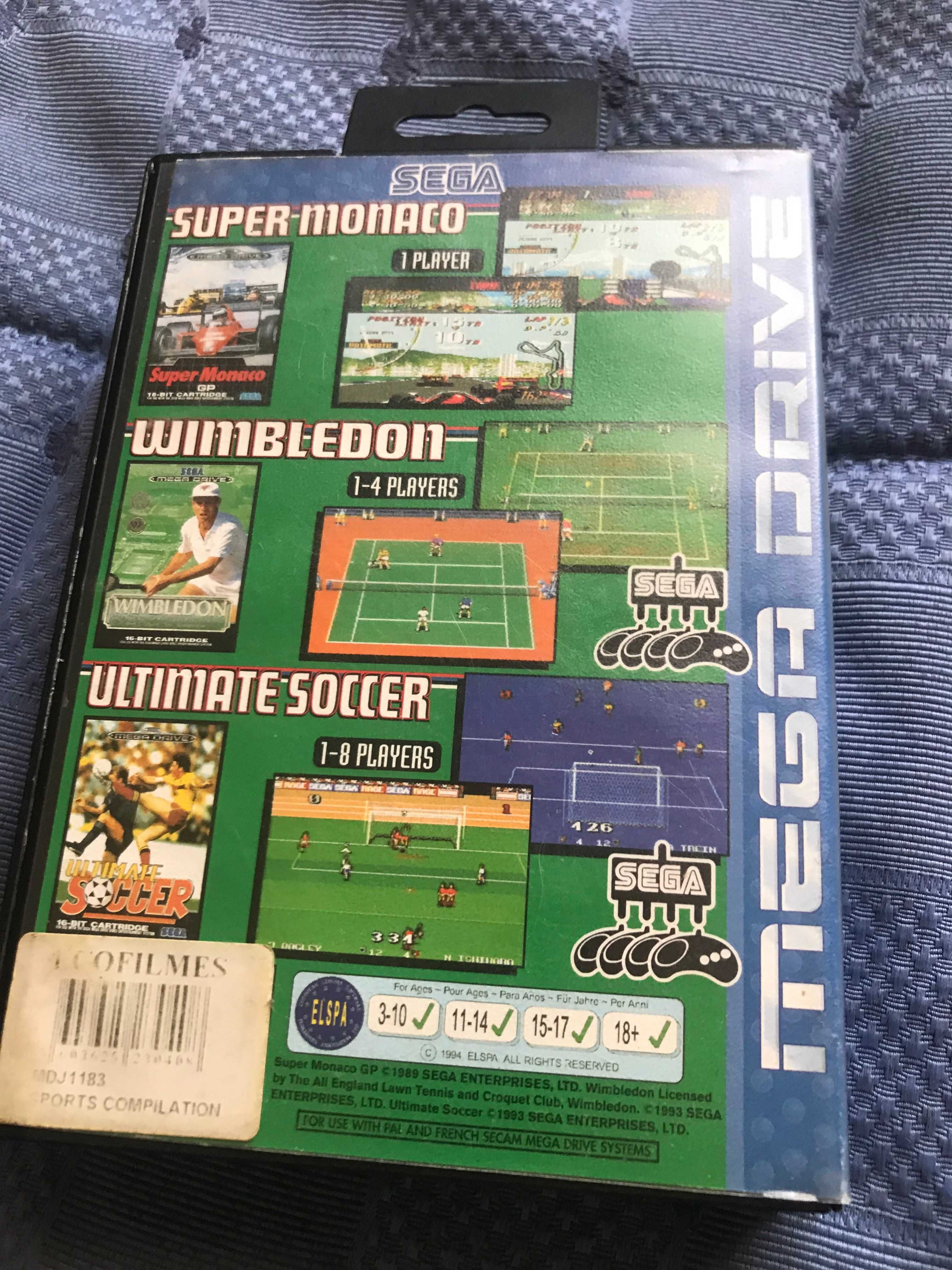 Sega Sports 1 (Super Monaco, Wimbledon, Ultimate Soccer) - Mega Drive