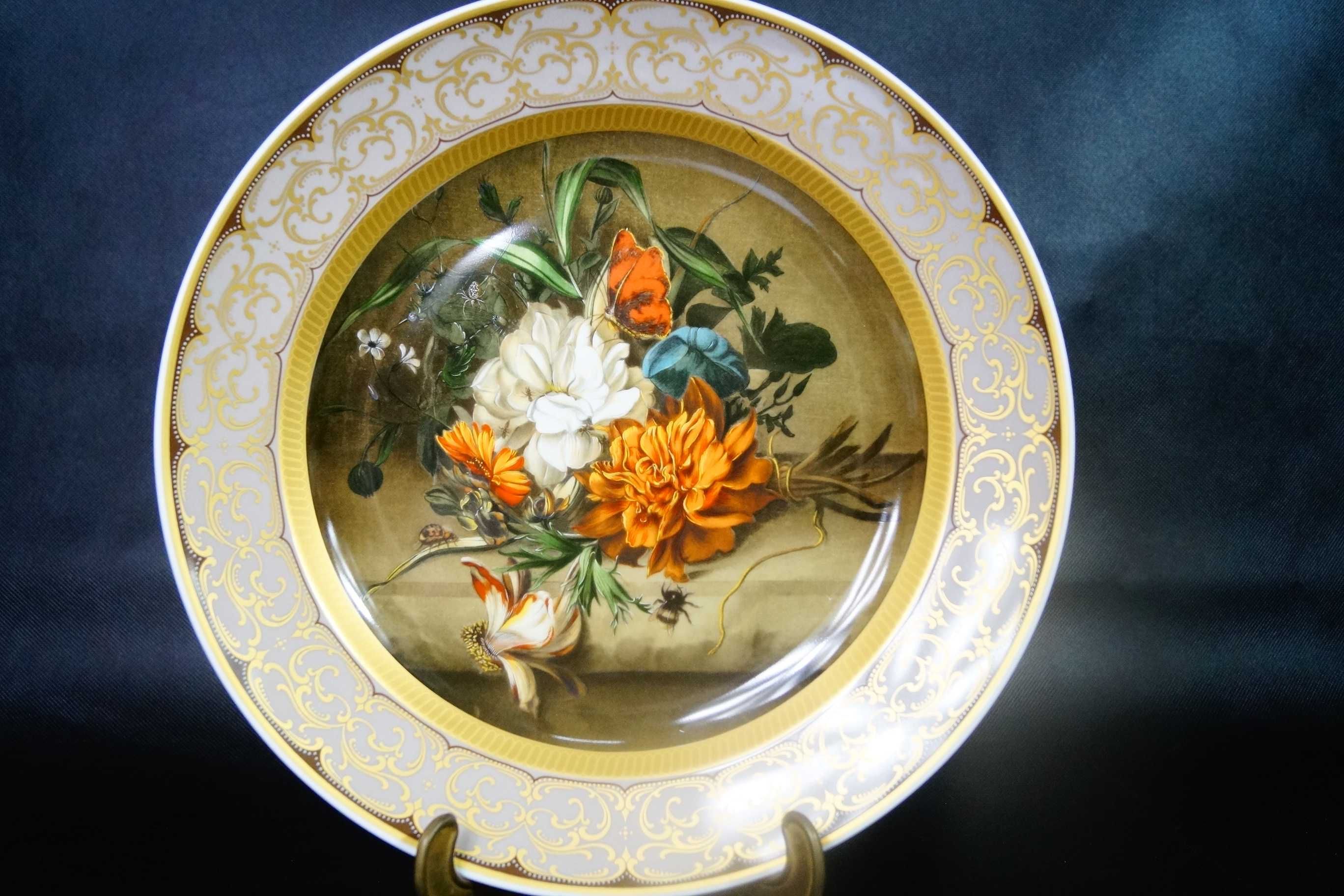 KAISER porcelanowa patera obraz kwiaty piękna do powieszenia