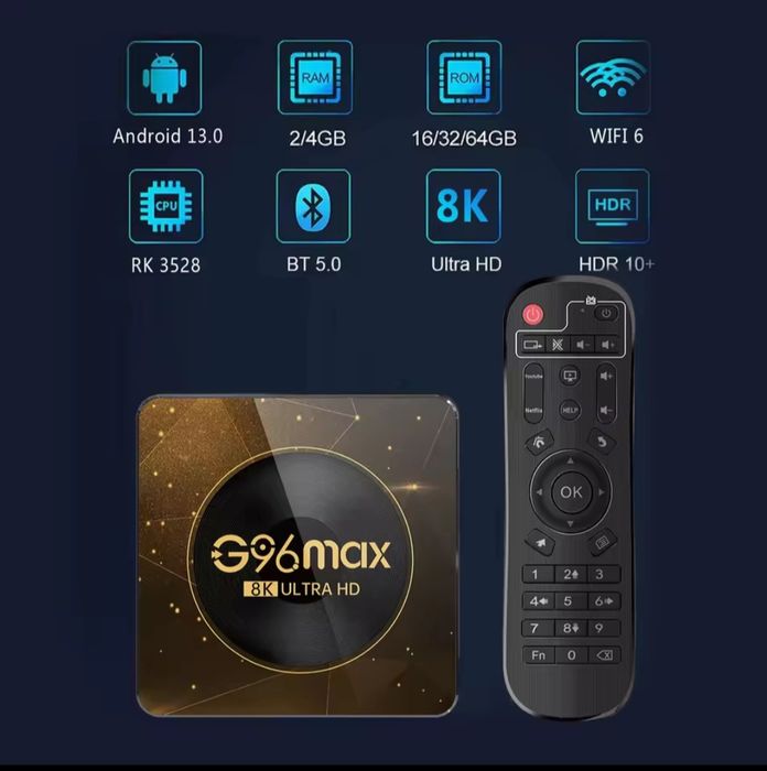 Смарт ТБ приставка  8К 4/64 Гб  12,13,14  Андроїд