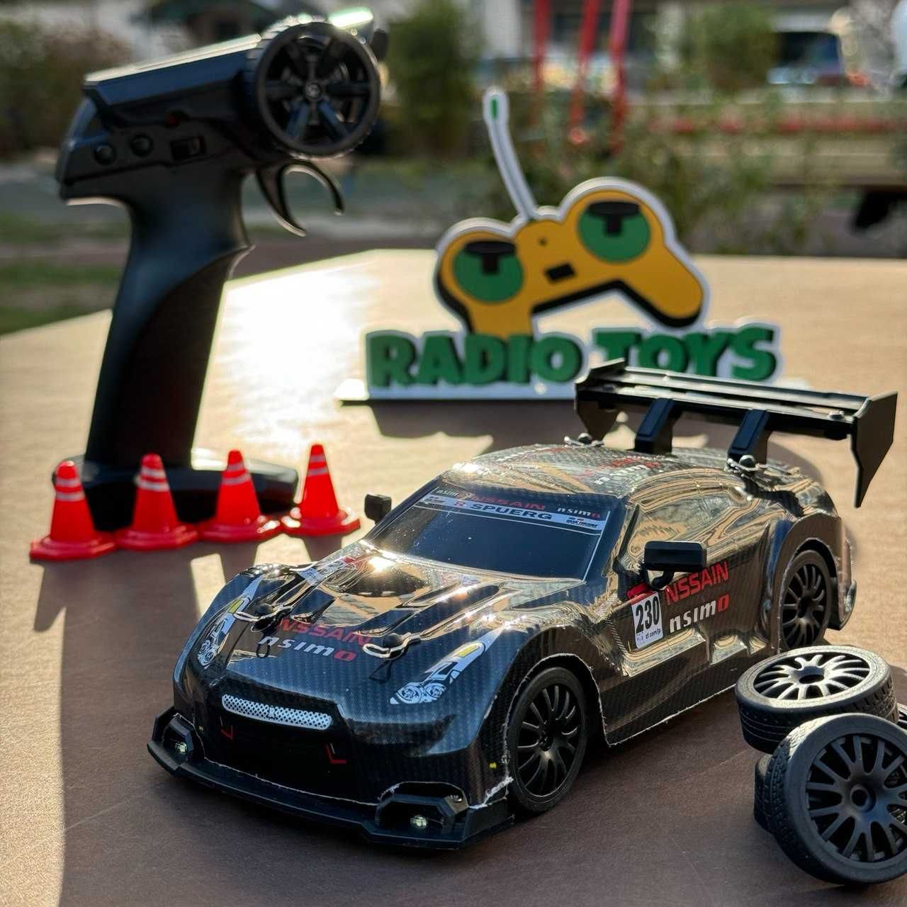 Дрифт машинка на радиоуправлении Nissan GTR Nitro Черная.