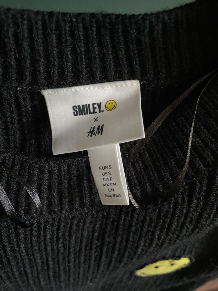 Kamizelka sweter bez rękawów z emoji Smiley x H&M S