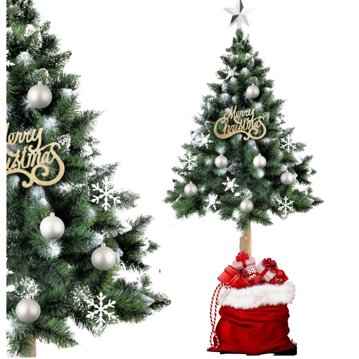 Choinka Sztuczna na Pniu Sosna Diamentowa Ośnieżona Gęsta 180 cm