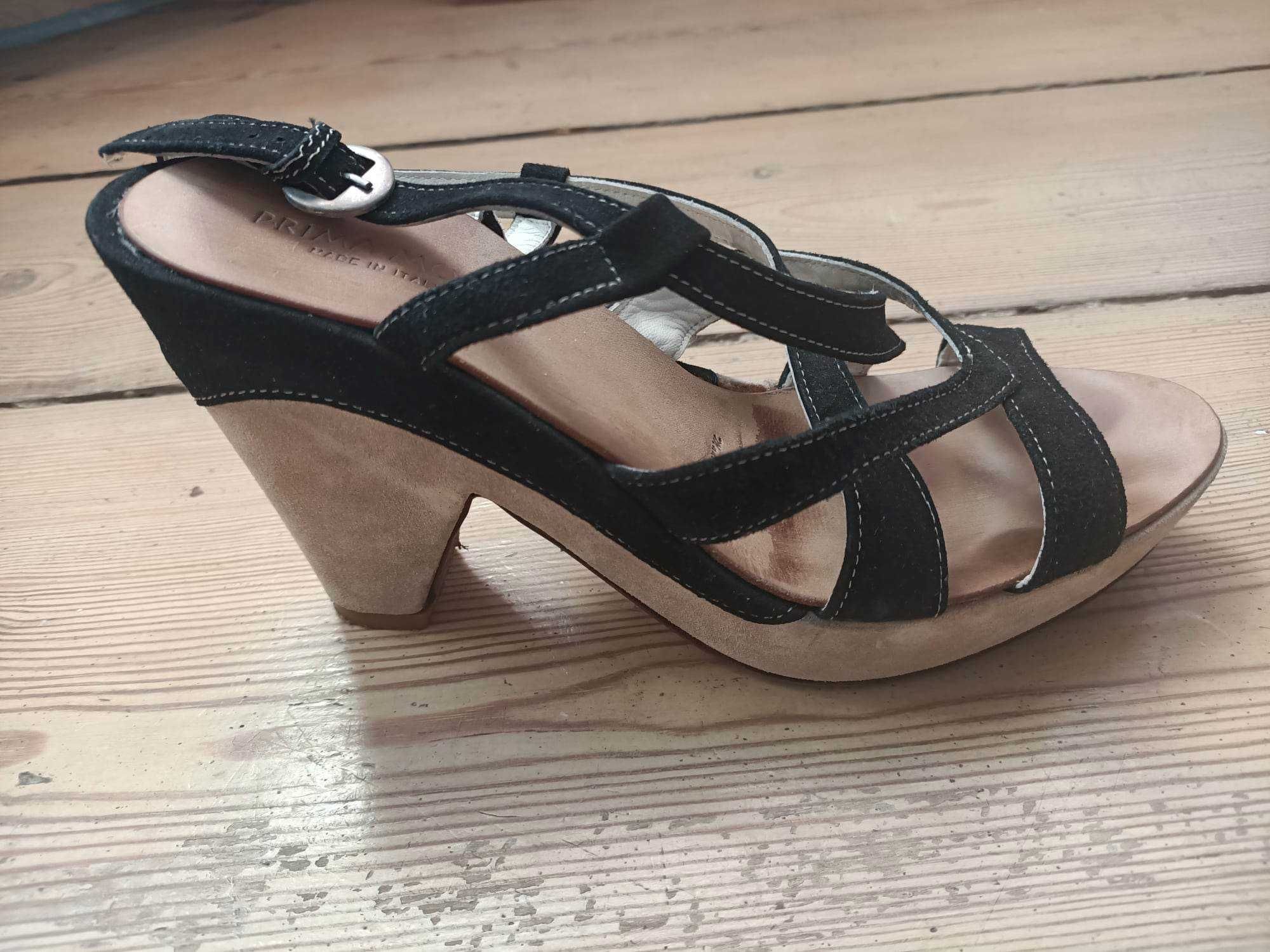 Sandały Prima Moda, zamszowe, r.38