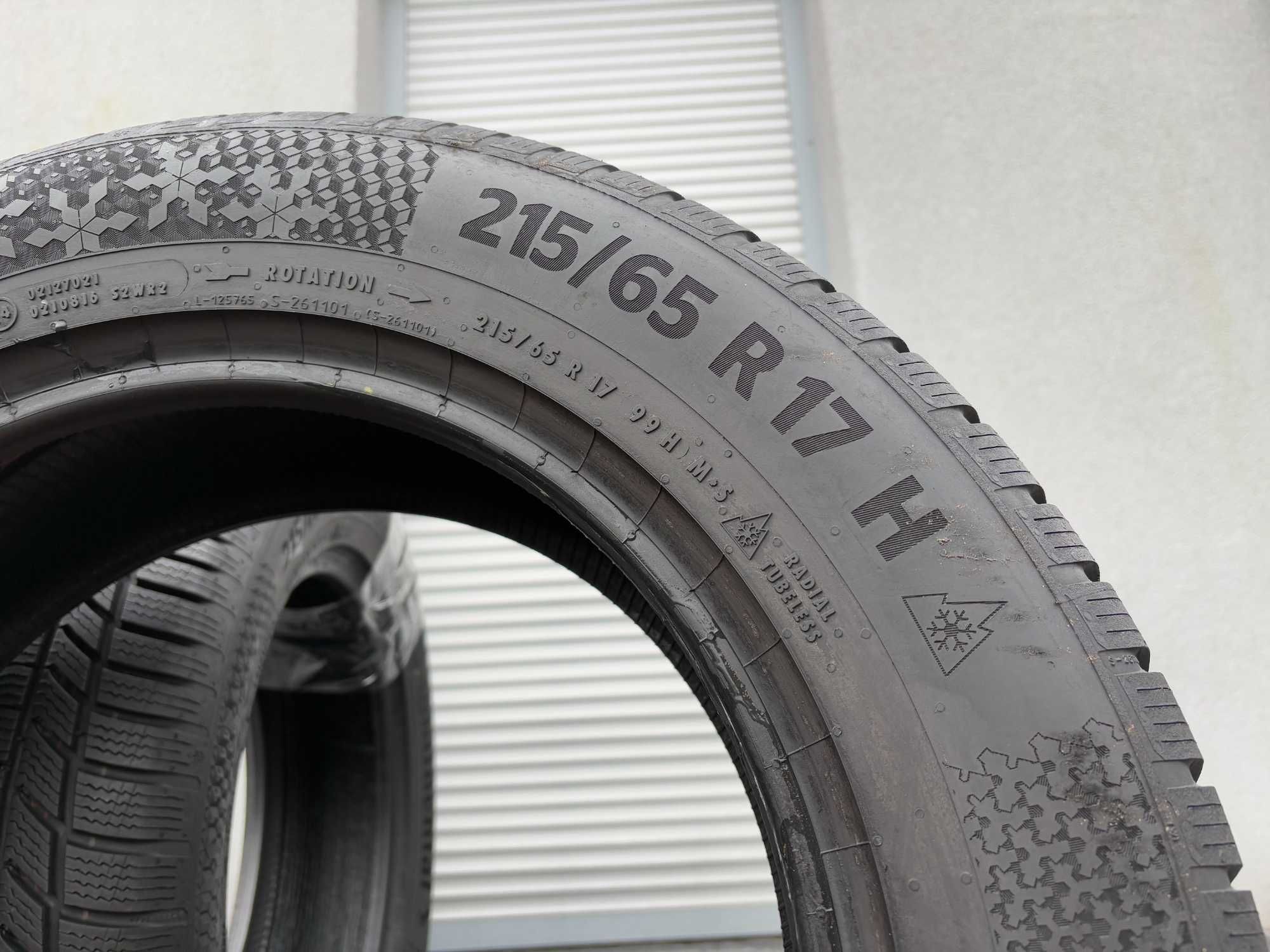 2szt zimowe 215/65R17 Continental 8,5-7,7mm 2023r świetny stan! Z85 gw