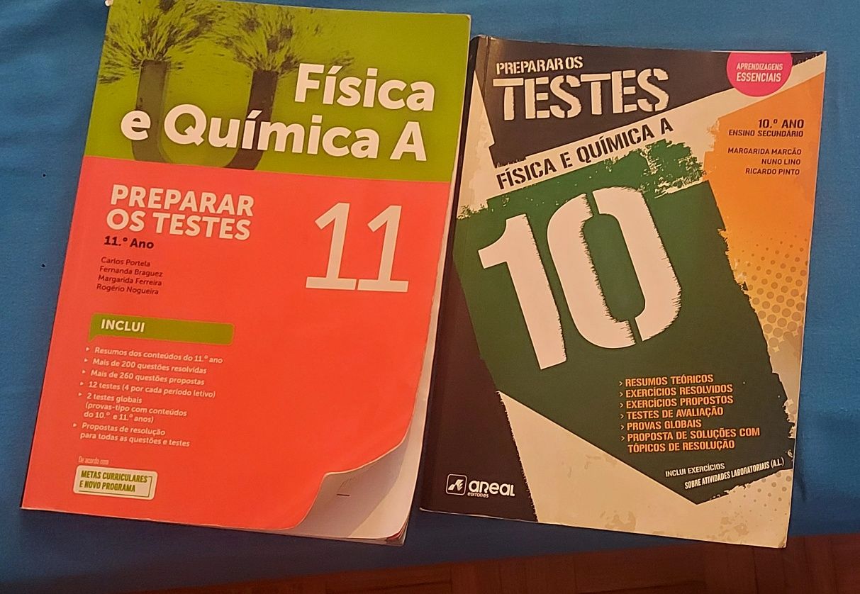 Vendo livros de apoio Física-Química A 10° e 11° anos (10€cada)