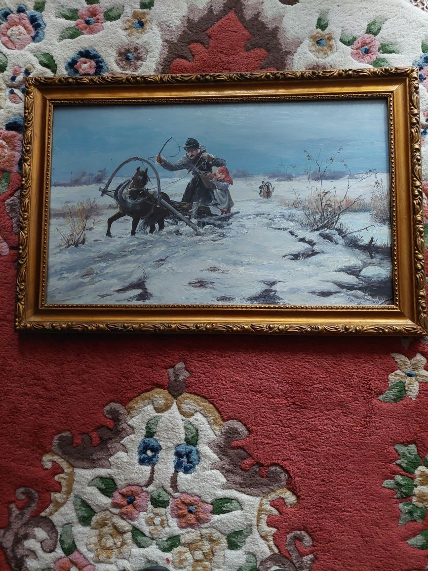 Chełmoński Obraz olejny w ramie kopia