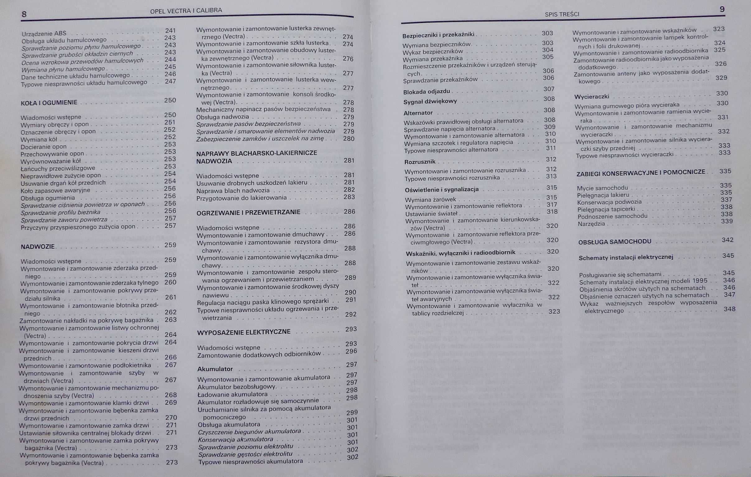 OPEL VECTRA i CALIBRA - Sam naprawiam samochód - H.R. Etzold