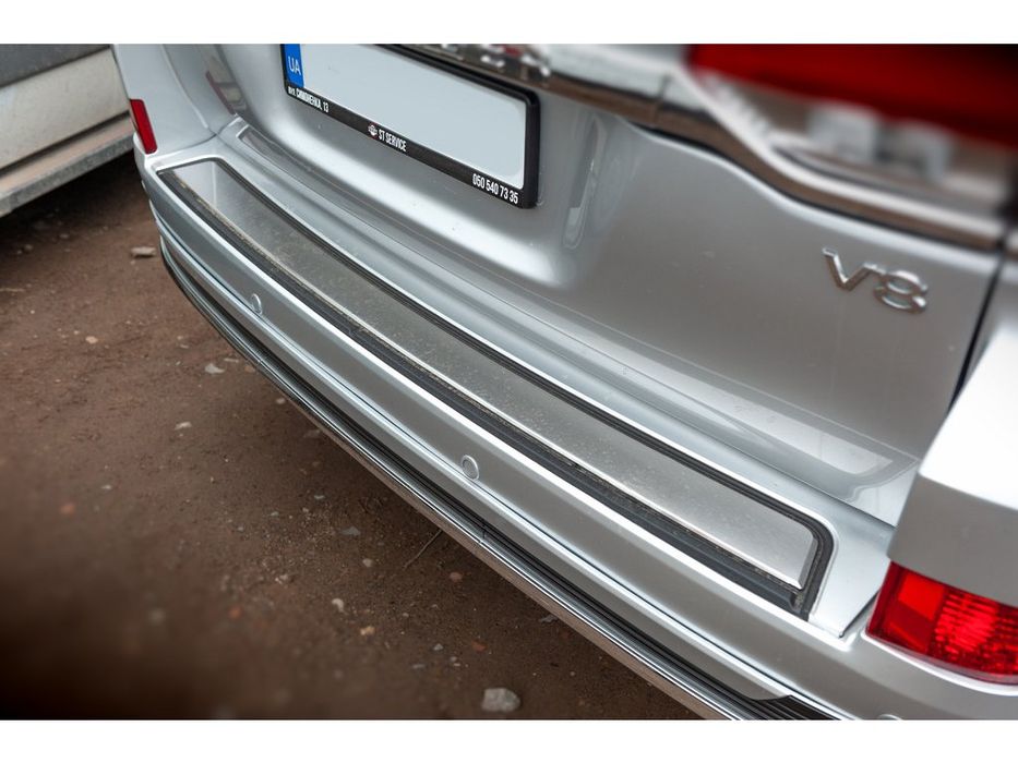 Toyota LandCrusier 200 Вставка на задний бампер 2016+ (ABS+ нерж)