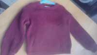 Sweter z szenili H&M 122/128 ciemnoczerwony