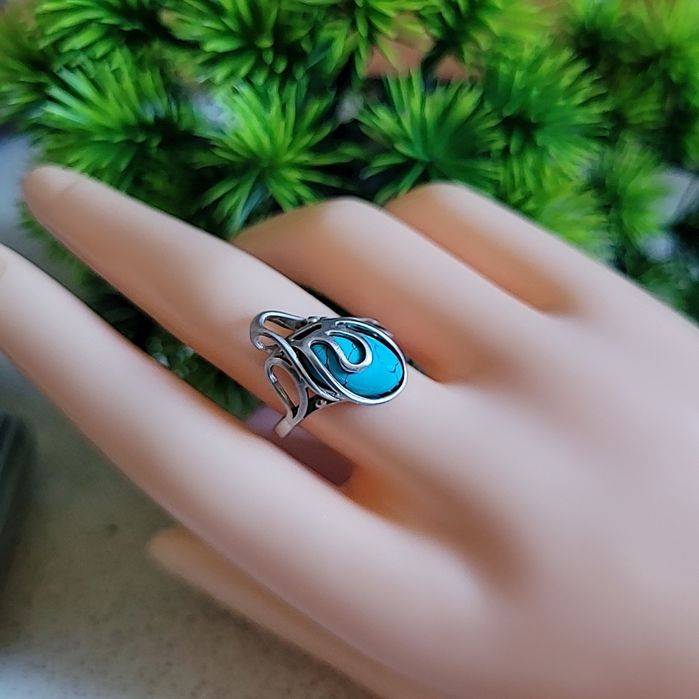 Srebrny pierścionek 925 z turkusem