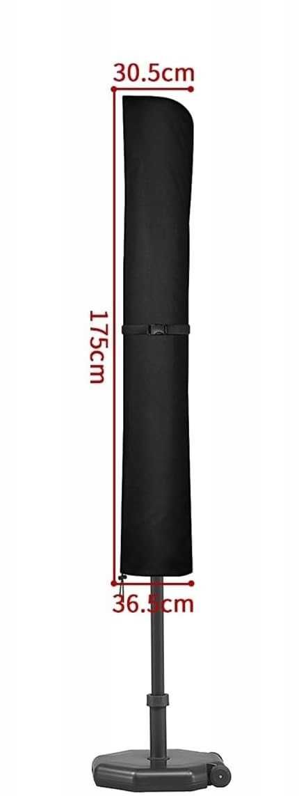 Dokon pokrowiec na parasol ogrodowy 170×35 cm, Oxford 600D, czarny