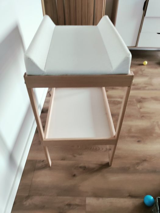 IKEA SNIGLAR Stół do przewijania, buk/biały, 72x53 cm