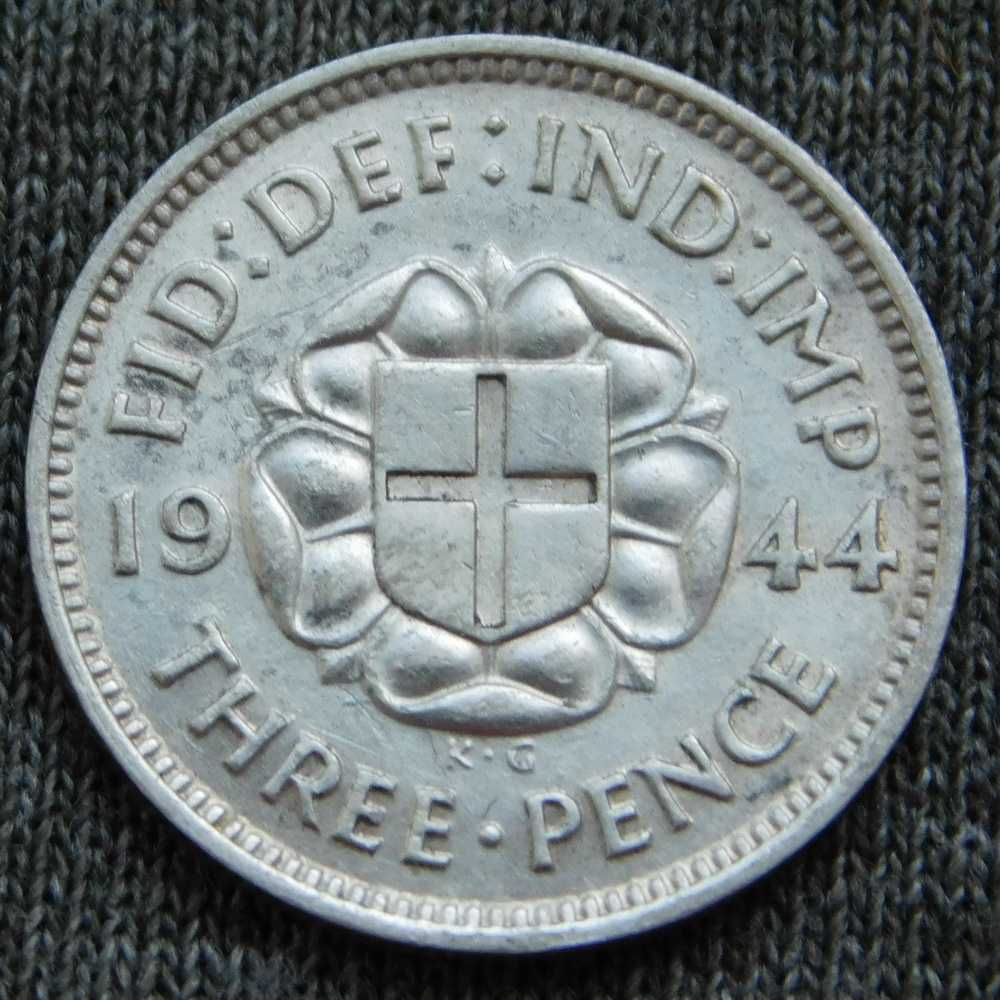 Монета - Великобританія - 3 пенса - 1944 - George VI - срібло