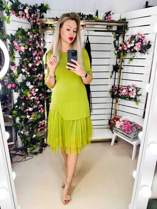 Платье трикотаж верх+фатин низ