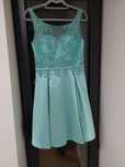 Vestido cerimónia verde água