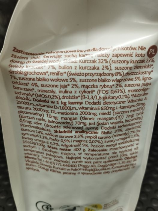 Bozita indoor and sterilised 400g kot