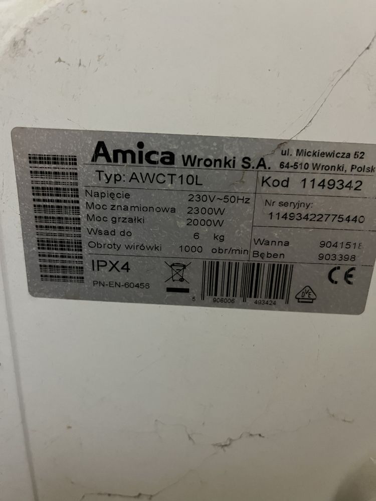 Amica AWCT10L sprawne czesci