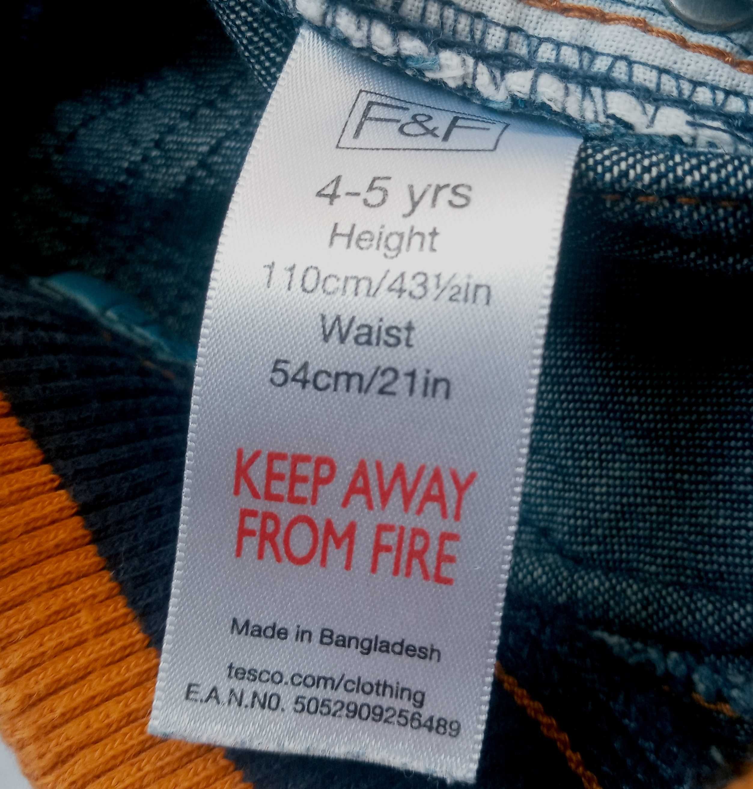 F&F granatowe szerokie jeansy na gumce 4 - 5 lat 110 cm