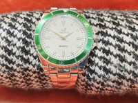 Zegarek na bransolecie srebrny zielony biały 3️⃣9️⃣