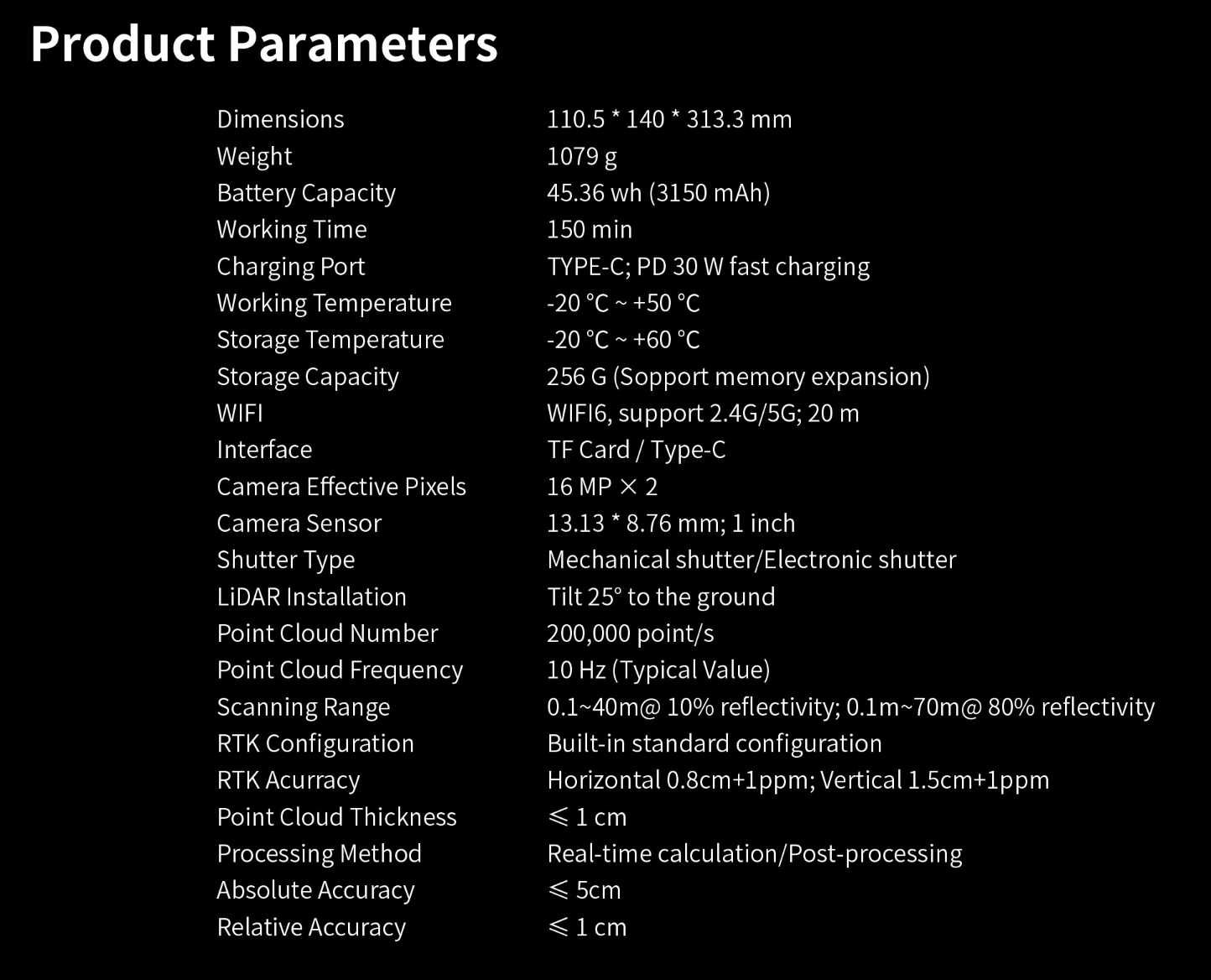 Laser Scanner SLAM Lidar Share S20