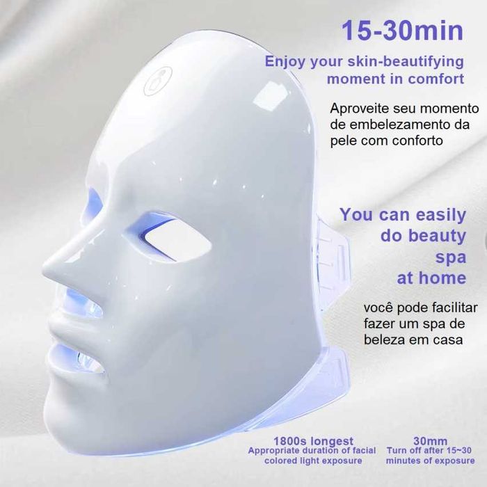 Máscara Facial com Leds para Tratamento