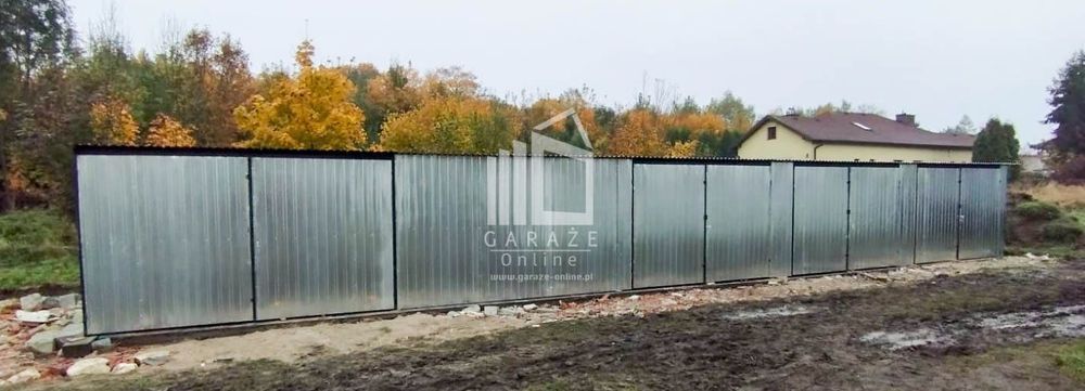 GARAŻ BLASZANY RZĄD 17,5m x 5m spad tył 4x Brama ocynk ID434 15x6