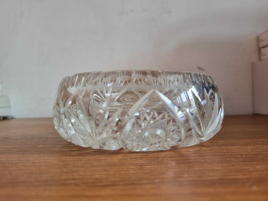 Popielniczka kryształ mała PRL średnica 12 cm