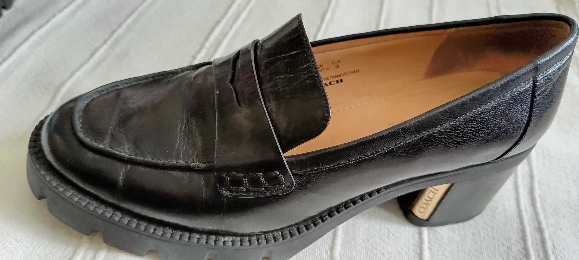 Buty czarne mokasyny damskie