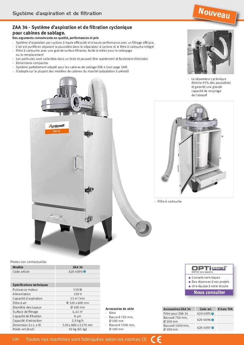 Sistema extração de ciclone para tanques de decapagem Unicraft ZAA 34