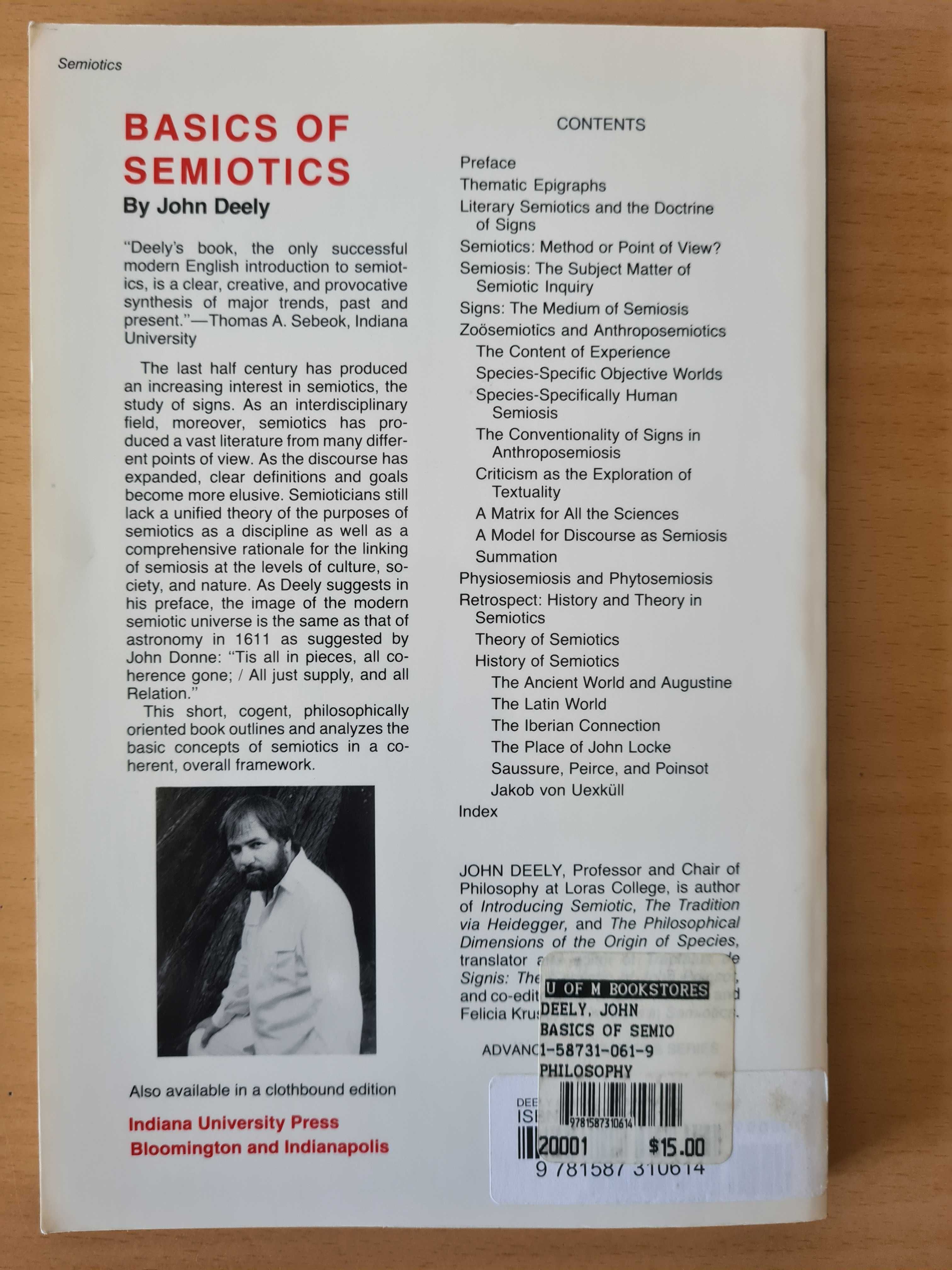 Livro "Basics of Semiotics" by John Deely