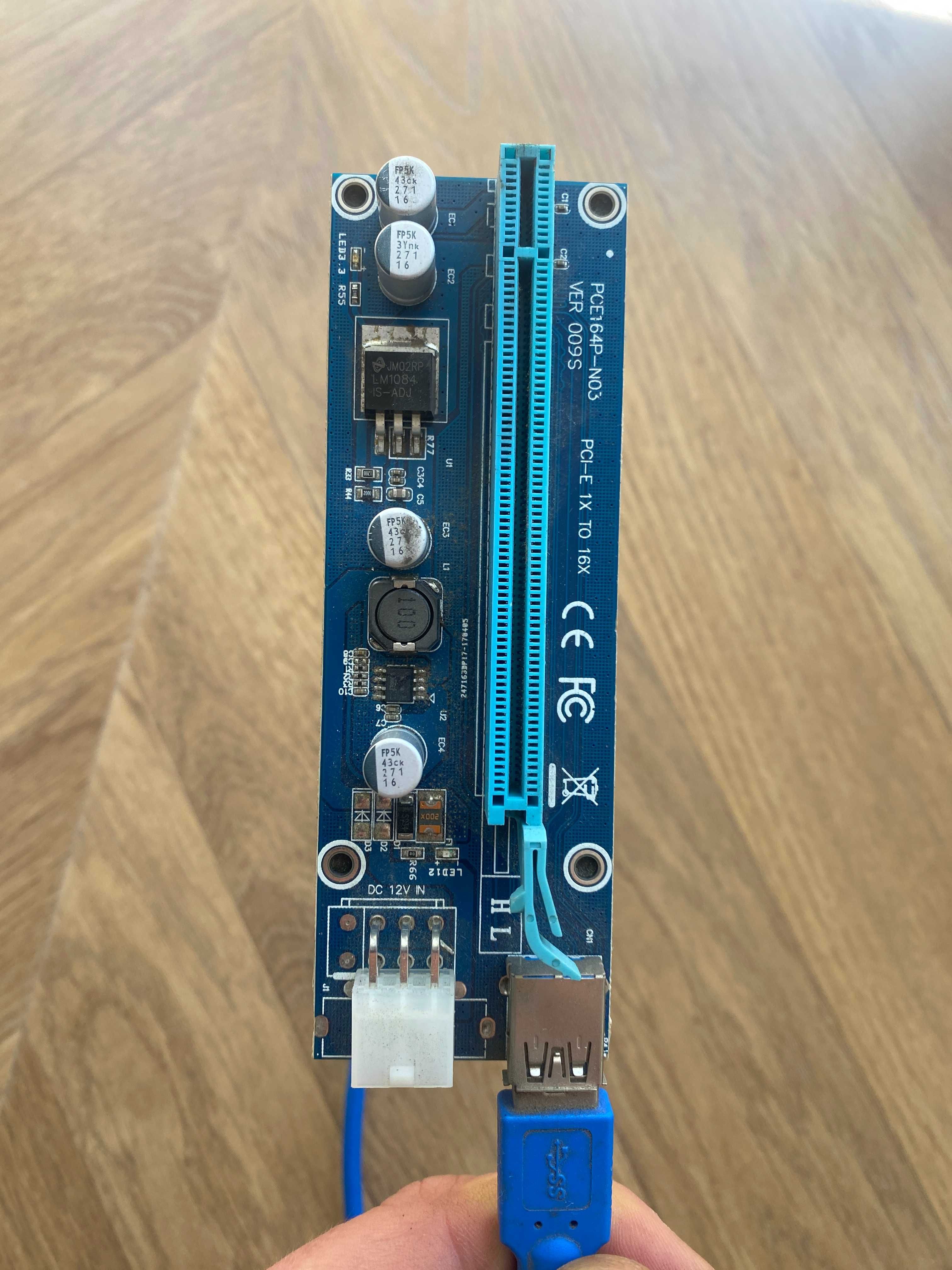 RISER PCIE PCI-E PCI 1x-16x karta rozszerzająca USB 3.0 SATA