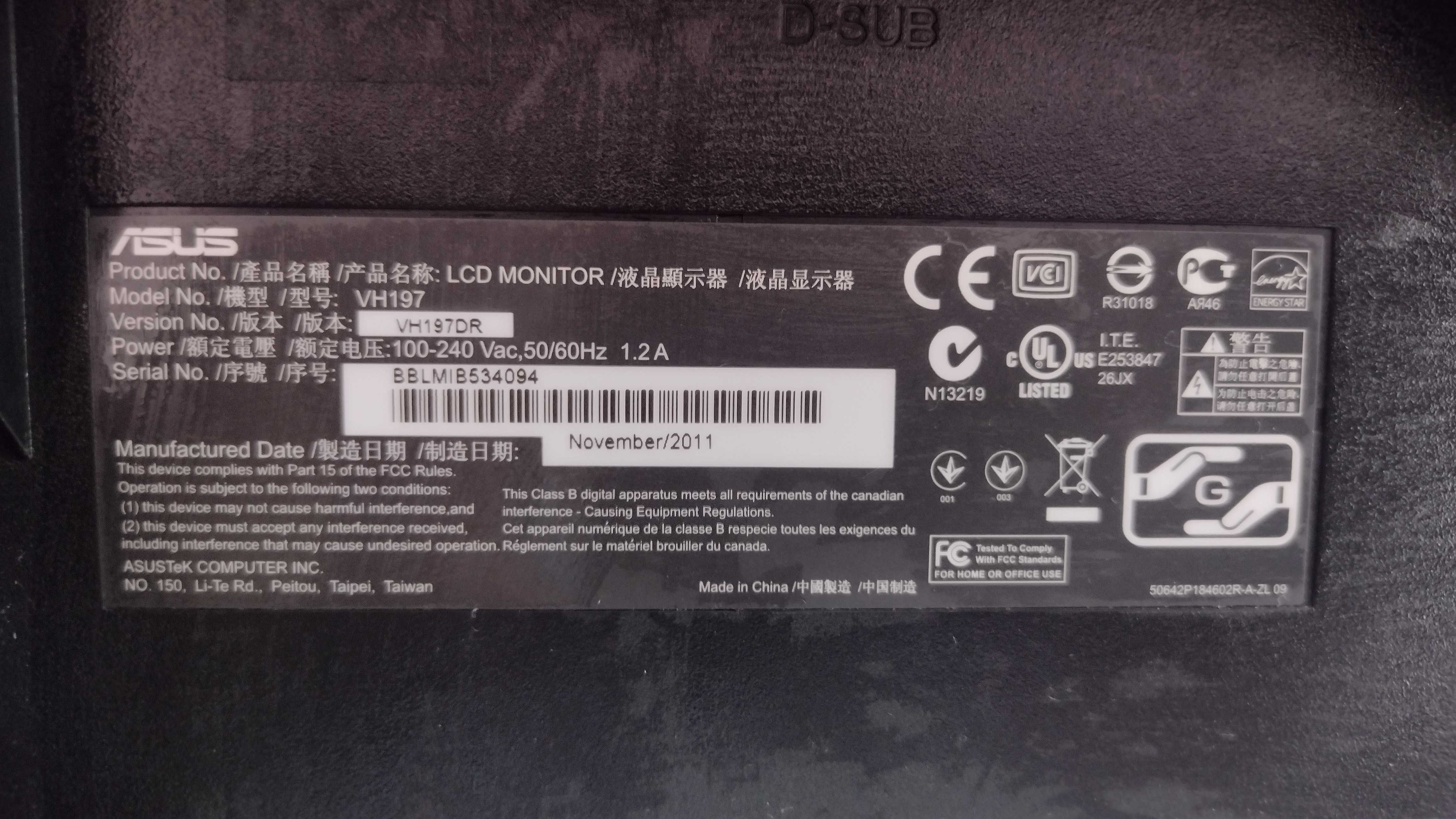 Sprzedam Monitor ASUS