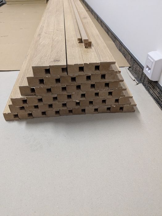 Lamele Lamelki drewniane Dąb nowe ścienne 280cm okleina MDF solidne