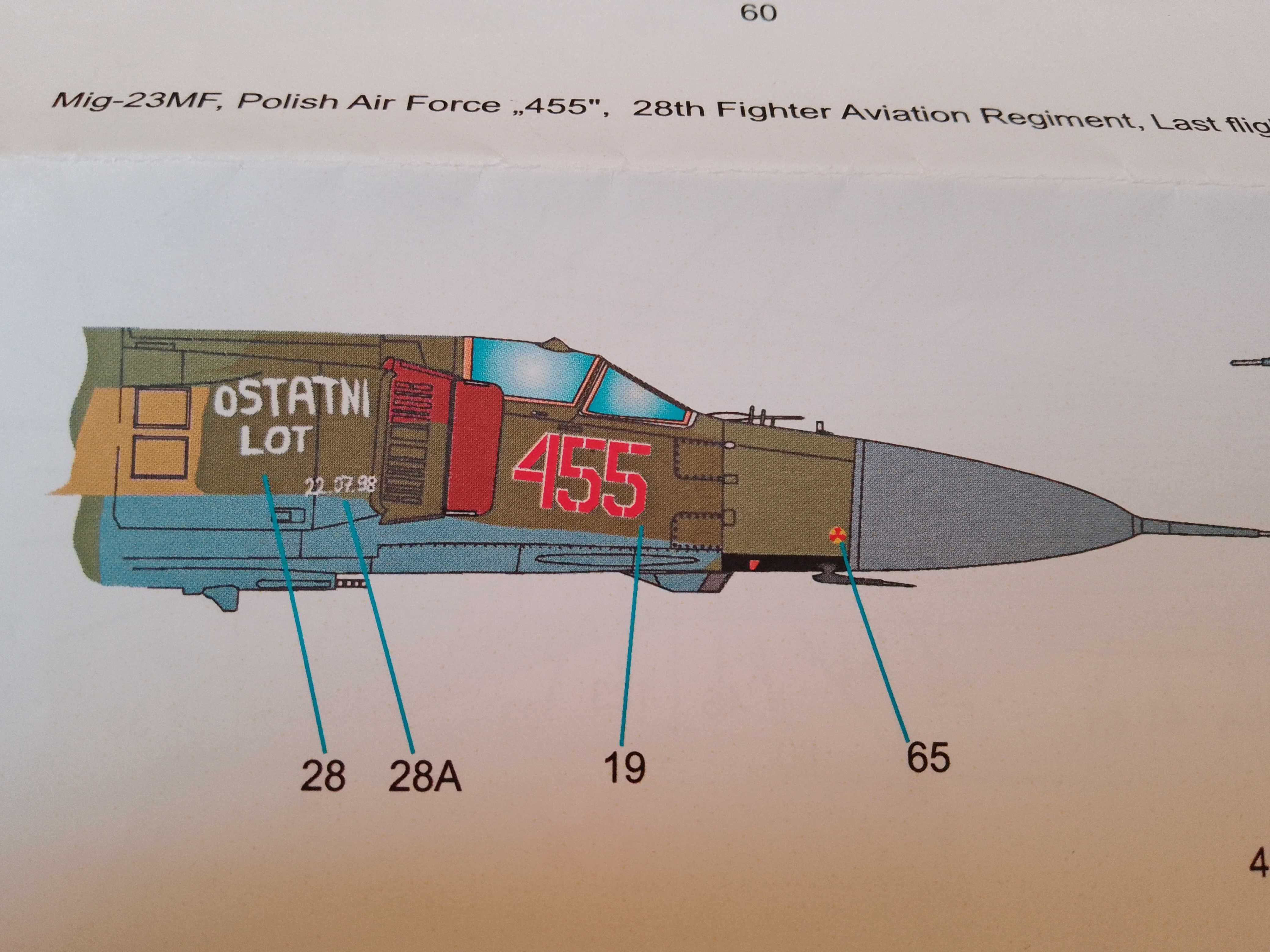 Kalkomania,model Mig-23,skala 1/72