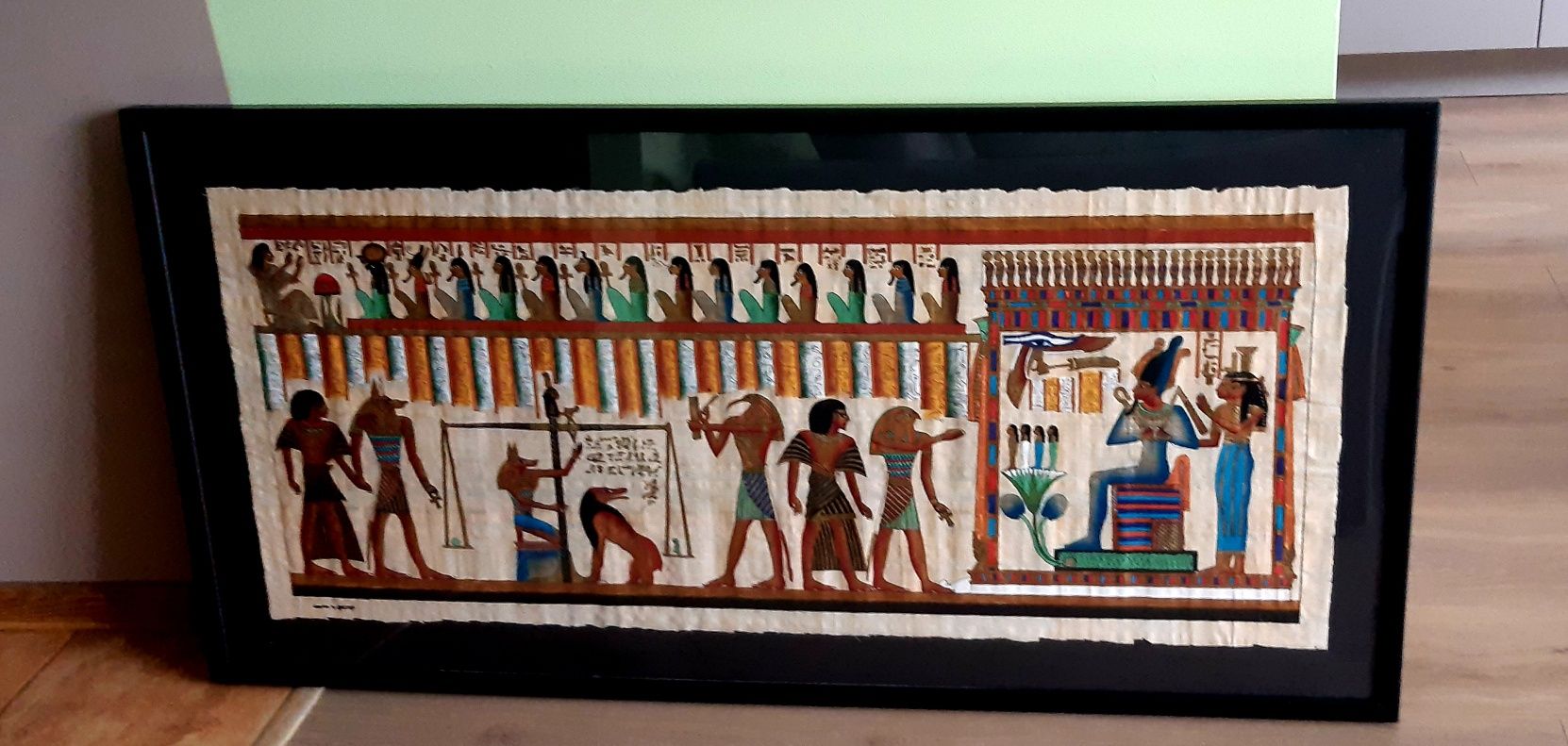 Papirus z Egiptu oryginalny duży w ramie