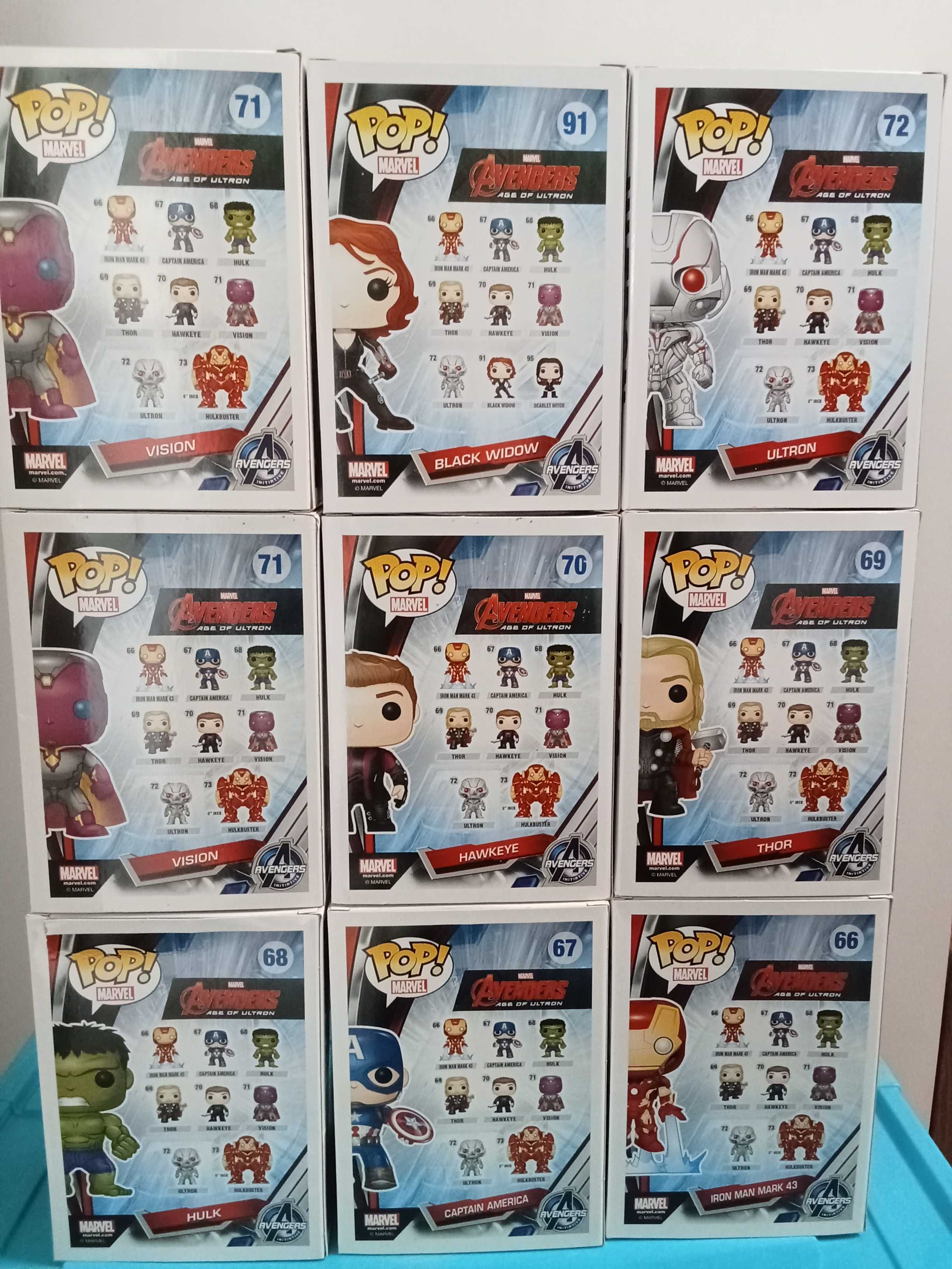 Funko POP Avengers Marvel Vision Hulk Thor Ultron Black Widow Мстители