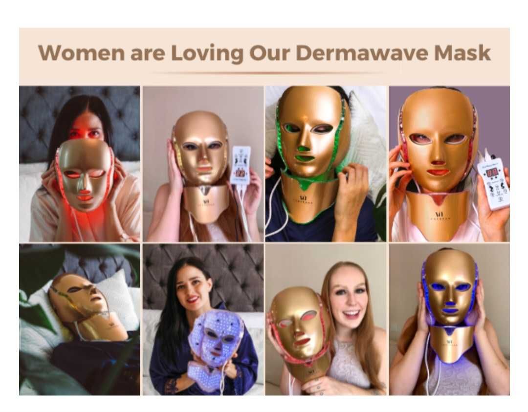 Maska Do Twarzy Z Terapią Światłem LED Dermawave 7 Colors