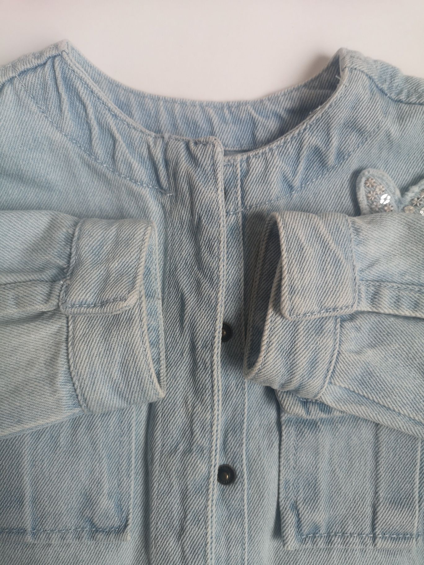 Zara jeansowa kurteczka katana, błękitna, 98, 2-3 lata.