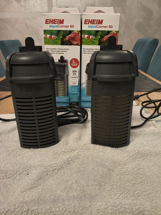 Dwa filtry Eheim Aqua Corner 60 filtr wewnętrzny