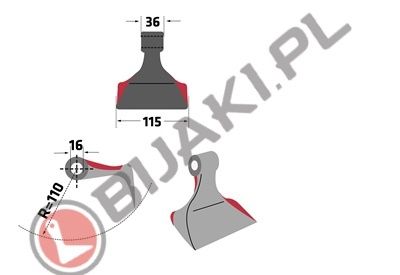 Bijak młotkowy RM-43 mulczer Kuhn Nobili BE, BKE, BNE, SDS, VK, VKS