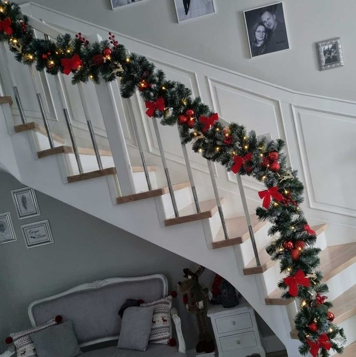 Mocna XXL 260CM Girlanda Choinkowa Sztuczna Świąteczna Zielona Stołowa