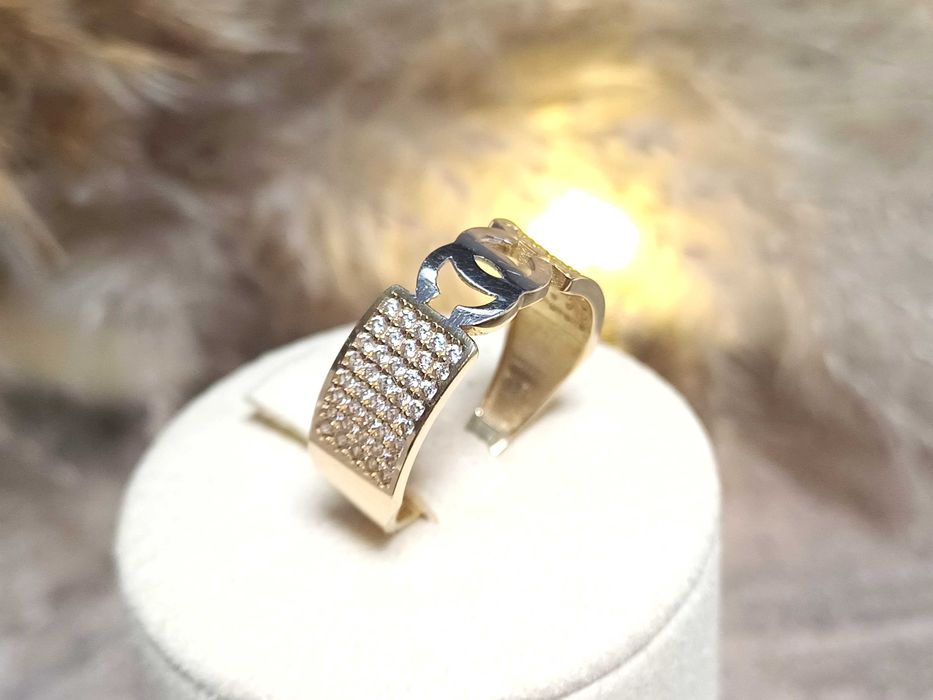 Piękny złoty pierścionek P585 rozmiar 16"